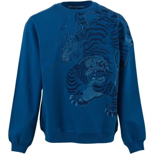 Organic Cotton Tiger Sweatshirt , male, Sizes: S - Maharishi - Modalova