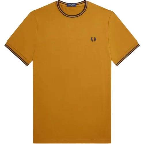 Twin Tipped Baumwoll T-Shirt , Herren, Größe: M - Fred Perry - Modalova