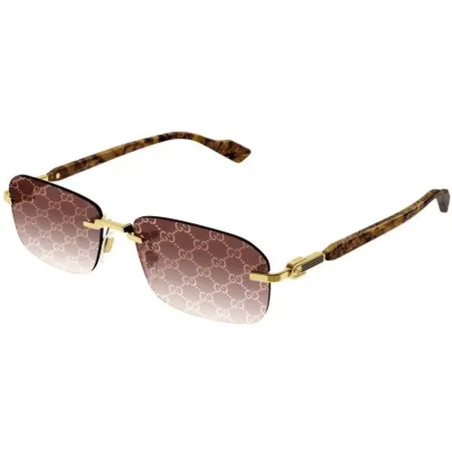 Gold Gelb Rot Sonnenbrille , unisex, Größe: 56 MM - Gucci - Modalova