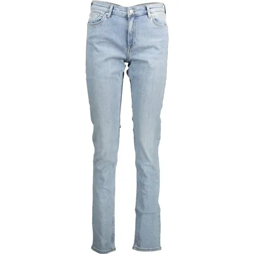 Slim Denim Jeans Washed Logo , female, Sizes: W28 L34, W29 L34 - Gant - Modalova