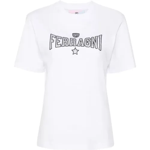 Weiße T-Shirts und Polos von Chiara Ferragni , Damen, Größe: M - Chiara Ferragni Collection - Modalova
