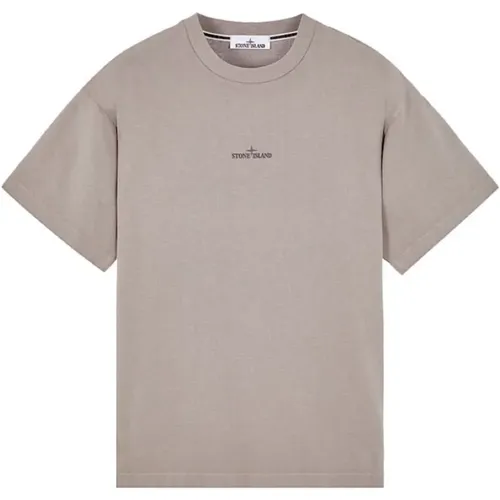 Camo One Print Cotton T-shirt , male, Sizes: L, M - Stone Island - Modalova
