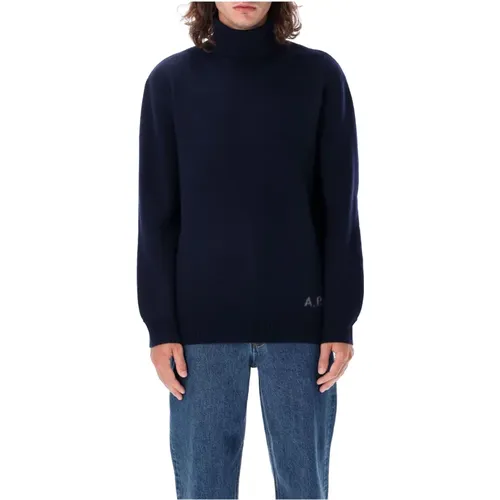 Walter High-Neck Sweater Dark Navy , male, Sizes: L, XL - A.p.c. - Modalova