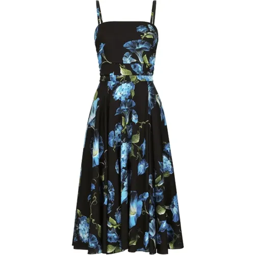 Floral Print Midi Dress , female, Sizes: 2XS - Dolce & Gabbana - Modalova