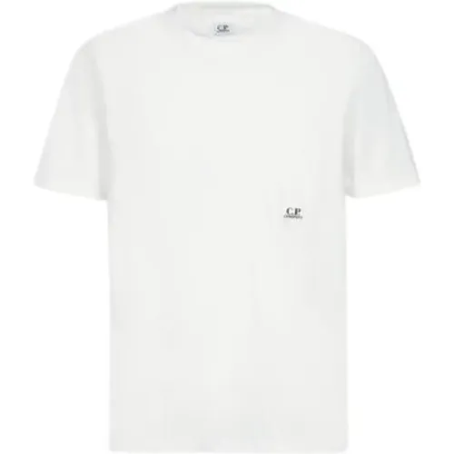 Herren T-Shirt aus Baumwolle, Logo-Druck, Kurzarm , Herren, Größe: 2XL - C.P. Company - Modalova