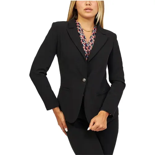 Damen Slim Fit Einreiher Blazer , Damen, Größe: M - YES ZEE - Modalova