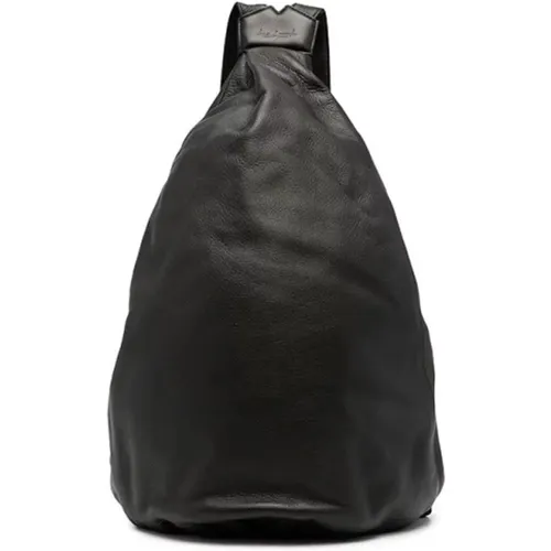 Leather Backpack with Rutenium Hardware , female, Sizes: ONE SIZE - Yohji Yamamoto - Modalova