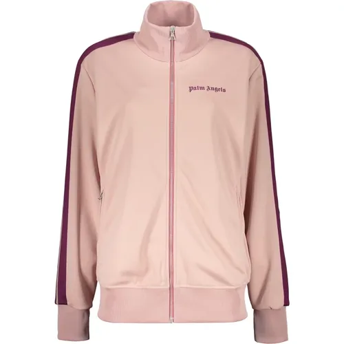 Sportlicher Full-Zip Sweatshirt mit Streifen , Damen, Größe: XS - Palm Angels - Modalova