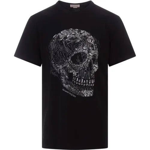 Crystal Skull Print T-shirt , male, Sizes: L, M, S, XL - alexander mcqueen - Modalova
