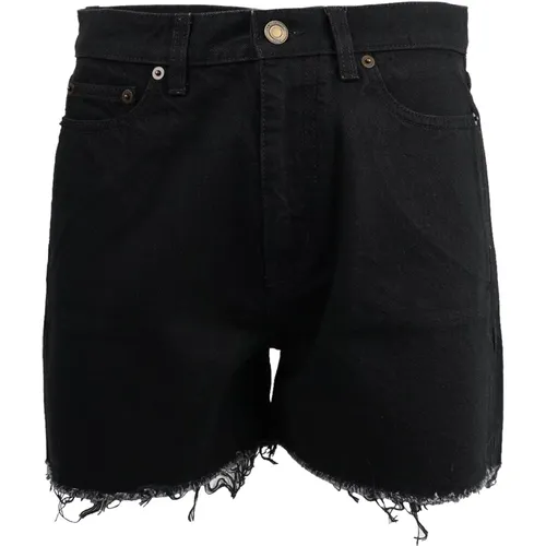 Kurze Jeans mit Künstlerischem Design , Damen, Größe: W29 - Saint Laurent - Modalova