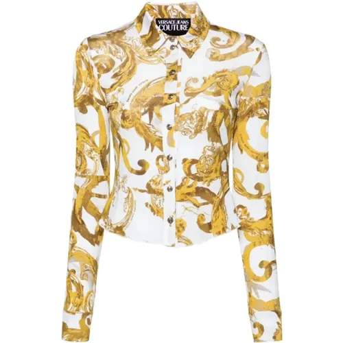 Barocco Print Shirt , female, Sizes: L - Versace Jeans Couture - Modalova