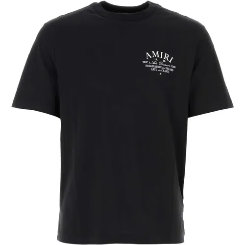 Schwarzes Baumwoll-T-Shirt für Männer , Herren, Größe: M - Amiri - Modalova