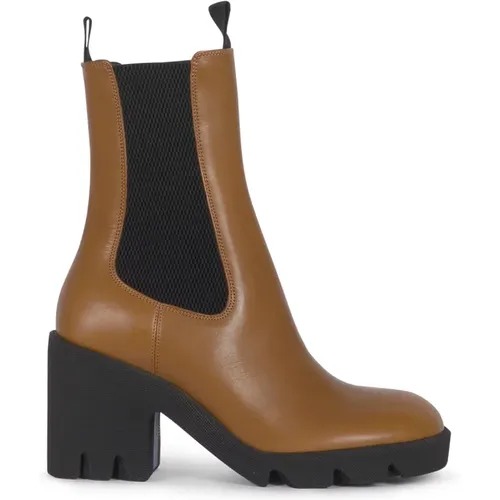 Hochwertige Chelsea Boots aus braunem Leder - Burberry - Modalova