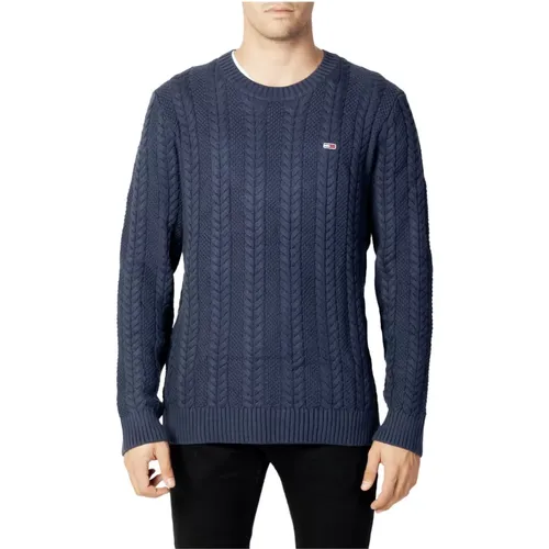 Blauer Strick Herren Herbst/Winter , Herren, Größe: XS - Tommy Hilfiger - Modalova