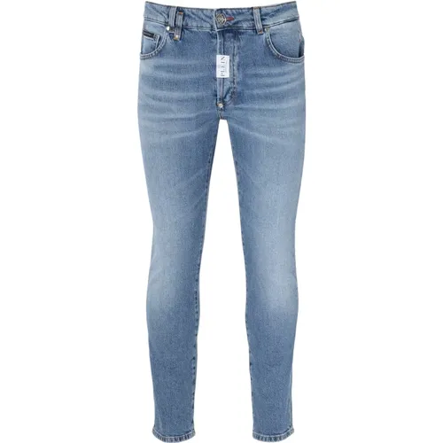Skinny Fit Kobaltblaue Jeans , Herren, Größe: W31 L32 - Philipp Plein - Modalova