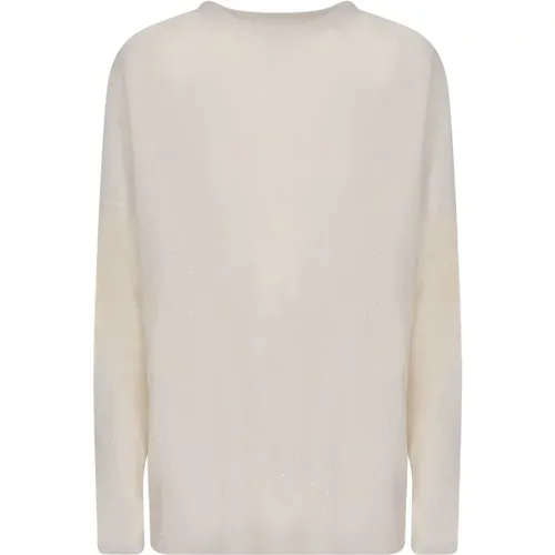 White Sequin Knitwear Aw24 , female, Sizes: M, S, XS - Fabiana Filippi - Modalova