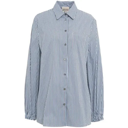 Striped Cotton Shirt , female, Sizes: S, XS - Semicouture - Modalova
