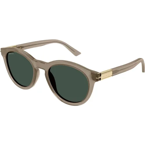 Braun/Grüne Sonnenbrille , Herren, Größe: 52 MM - Gucci - Modalova
