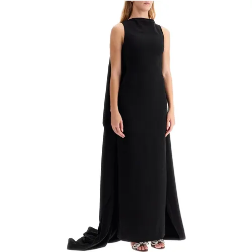 Elegant Long Cape Dress , female, Sizes: S - Solace London - Modalova