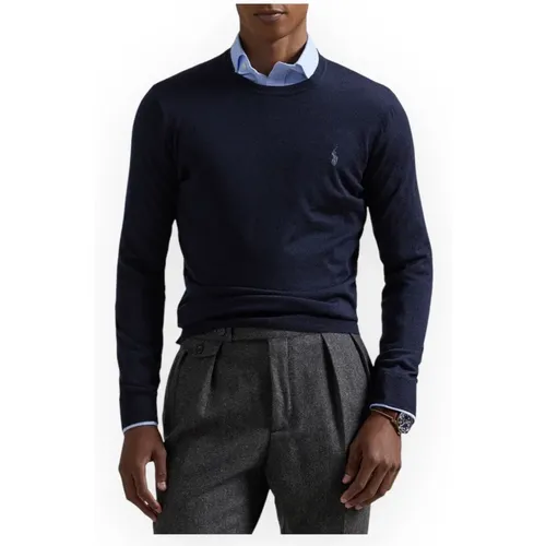 Merino Rundhals Pullover , Herren, Größe: S - Polo Ralph Lauren - Modalova