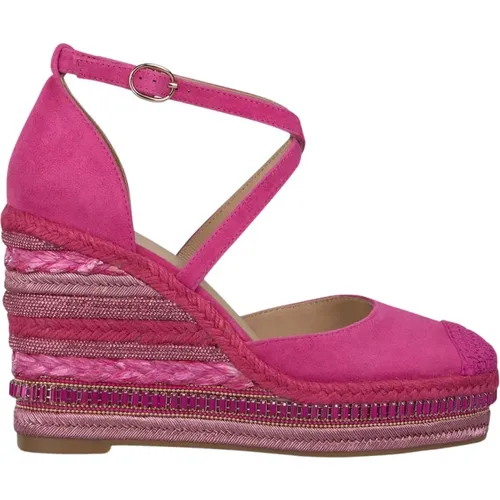 Braided Wedge Sandal with Rhinestones , female, Sizes: 9 UK, 4 UK, 8 UK, 7 UK, 3 UK, 6 UK, 5 UK, 2 UK - Alma en Pena - Modalova