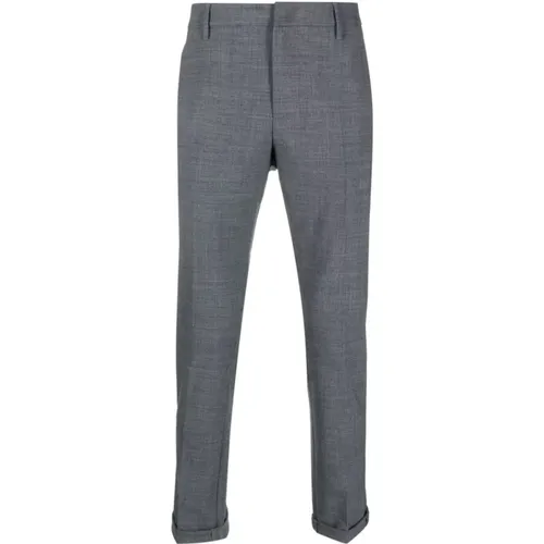 Anthracite Grey Cotton Trousers , male, Sizes: W30, W33, W34, W32, W36, W38 - Dondup - Modalova