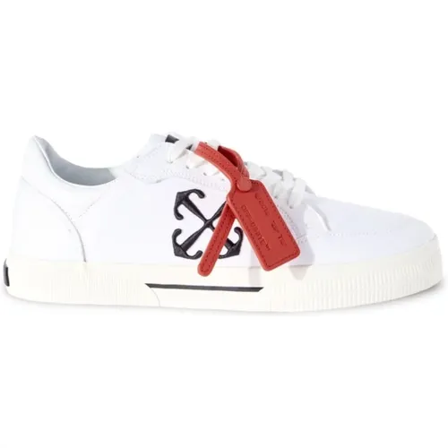 Pfeil bestickte Leinwand Low-Top Sneakers , Herren, Größe: 44 EU - Off White - Modalova