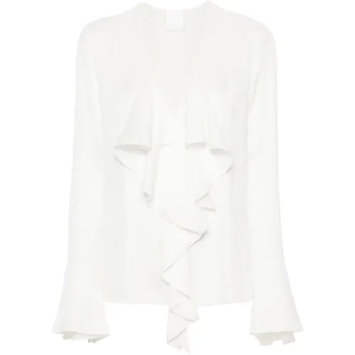Silk Ruffled Trim Shirt , female, Sizes: S - Givenchy - Modalova