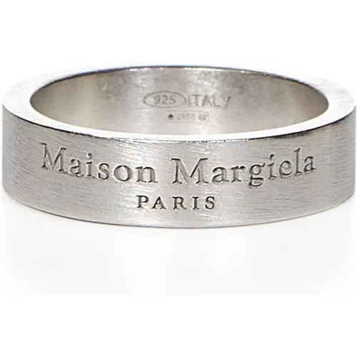 Silver Logo Band Ring , unisex, Sizes: 46 MM, 45 MM - Maison Margiela - Modalova