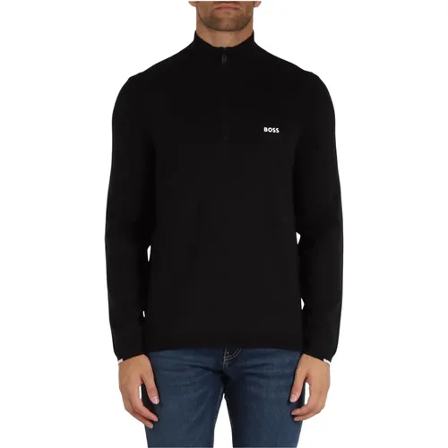 Zip Neck Tech-Flex Cotton Sweater , male, Sizes: M, XL, S, L, 2XL - Boss - Modalova