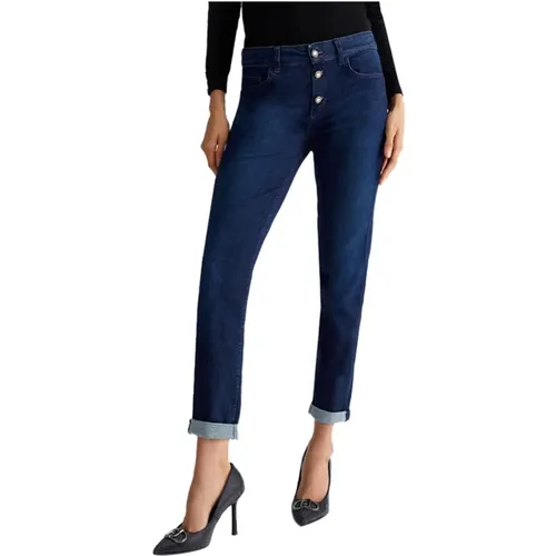 Jewel Button Skinny High Waist Jeans , female, Sizes: W30, W26, W28, W24, W31, W29, W27, W25, W32 - Liu Jo - Modalova