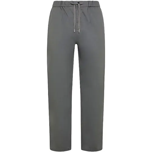 Tencel Drawstring Pants Anthracite Straight Leg , male, Sizes: L, M - Sun68 - Modalova