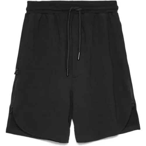 Men's Side Zip Sweat Bermuda Shorts , male, Sizes: M - Gaëlle Paris - Modalova