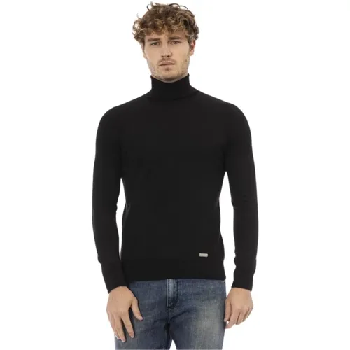 Elegant Monogram Accent Turtleneck Sweater , male, Sizes: XL, M, 2XL, L, 3XL - Baldinini - Modalova