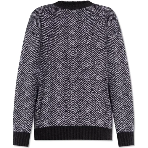 Pullover mit gesticktem Muster - Moschino - Modalova