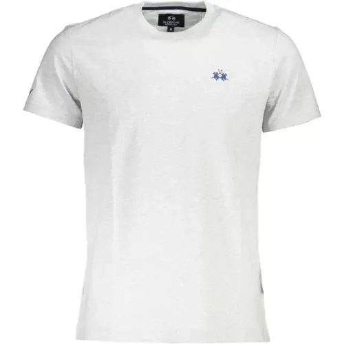 Gray Cotton T-Shirt with Embroidery and Print , male, Sizes: M, L, XL - LA MARTINA - Modalova