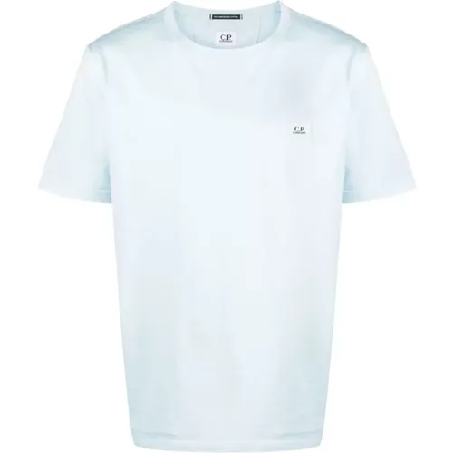 Logo Crew Neck Cotton T-shirt in Clear , male, Sizes: M, L, S, XL, 2XL - C.P. Company - Modalova
