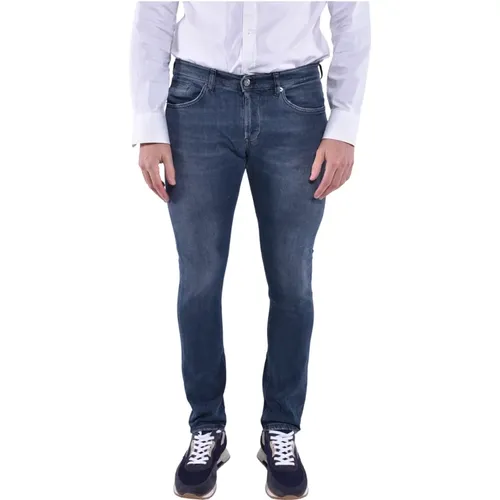 Skinny Fit Niedrige Taille Denim Jeans , Herren, Größe: W36 - Dondup - Modalova