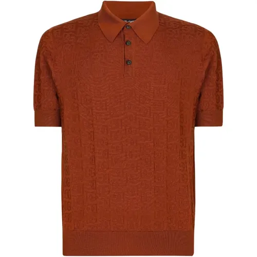 Silk Polo Shirt for Men , male, Sizes: L, M - Dolce & Gabbana - Modalova