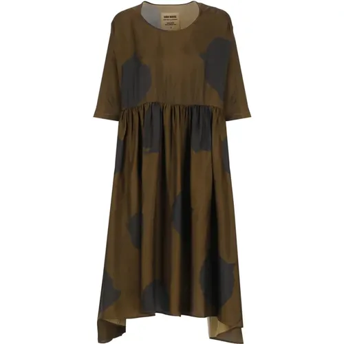 Braunes Kleid mit Kontrastfarben - UMA Wang - Modalova
