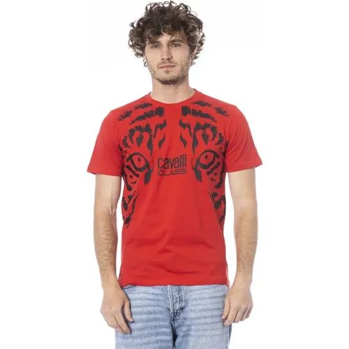 T-Shirt mit Logo-Print , Herren, Größe: M - Cavalli Class - Modalova