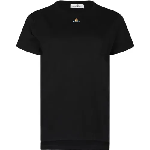 Schwarzes Logo-Stickerei T-Shirt , Herren, Größe: S - Vivienne Westwood - Modalova