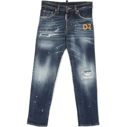 Blaue Stonewashed Denim Jeans - Dsquared2 - Modalova