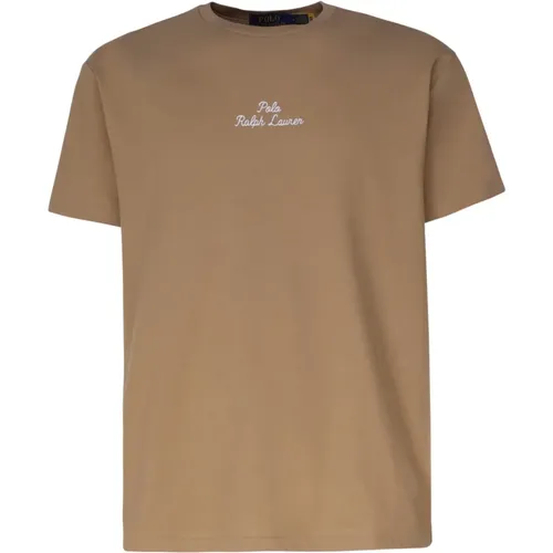 Besticktes Baumwoll-T-Shirt in Khaki - Polo Ralph Lauren - Modalova