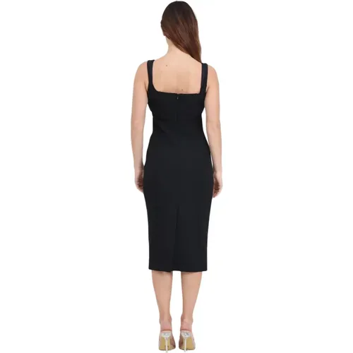 Schwarzes Midi-Kleid mit Barock-Schnalle , Damen, Größe: XS - Versace Jeans Couture - Modalova