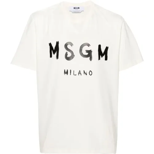 Off Tee Shirt , Herren, Größe: XL - MSGM - Modalova