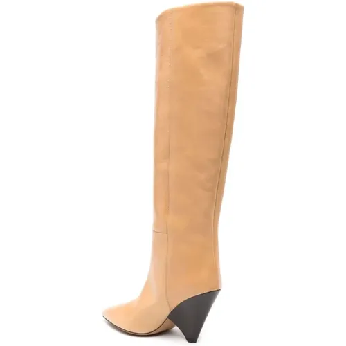 Camel Knee-High Leather Boots , female, Sizes: 4 UK, 5 UK, 6 UK - Isabel marant - Modalova