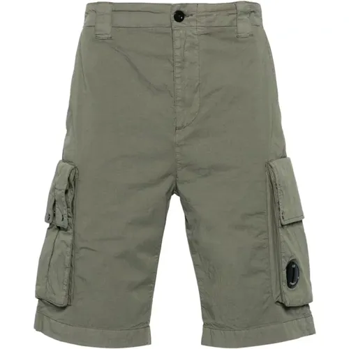 Cargo Stretch Shorts with Lens Detail , male, Sizes: L, 2XL, M, S - C.P. Company - Modalova