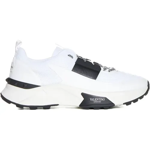 Weiße Mesh-Sneakers mit Zwei-Ton-Schnürsenkeln - Valentino Garavani - Modalova