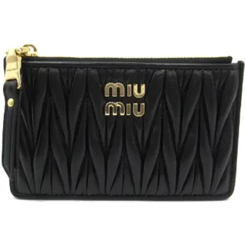 Pre-owned Leather wallets , female, Sizes: ONE SIZE - Miu Miu Pre-owned - Modalova